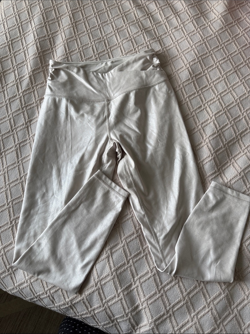 Women’s Leather Look Cream Leggings